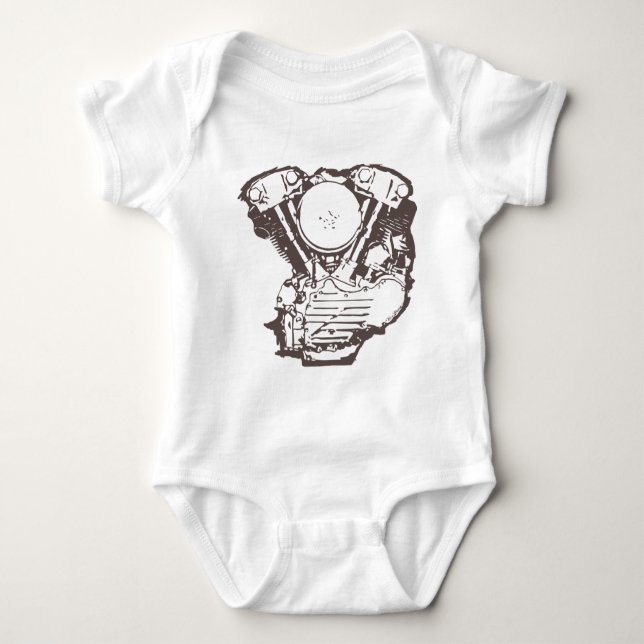 Harley Knucklehead Baby Bodysuit (Front)