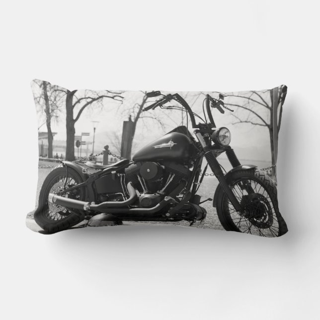 Harley Macro Davidson Motorcycle Classic Lumbar Pillow (Front)