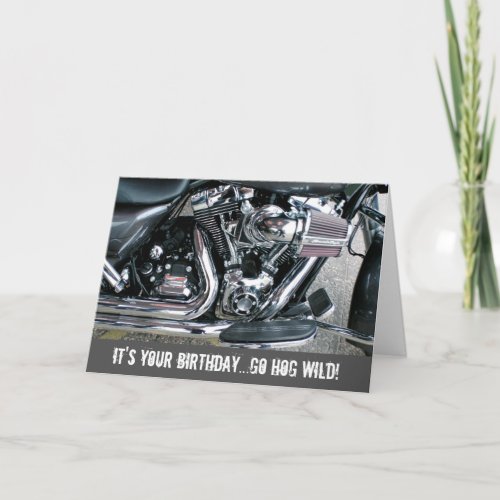 Harley motorcycle birthday card