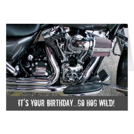 Harley motorcycle birthday card | Zazzle.com