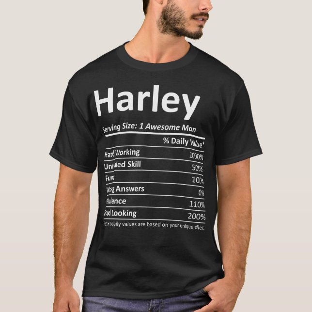 HARLEY Nutrition Funny Birthday Personalized Name  T-Shirt (Front)
