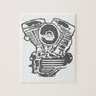 Harley Panhead Engine Drawing Jigsaw Puzzle