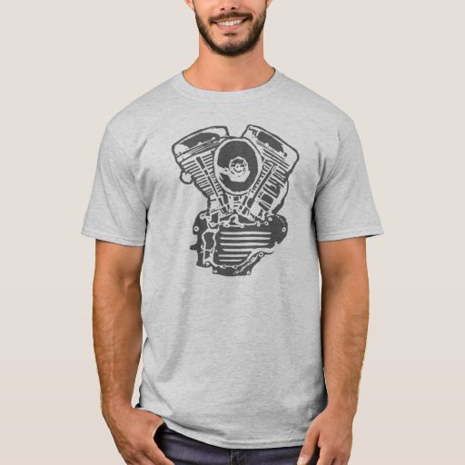 Harley Panhead Engine Drawing T-Shirt | Zazzle