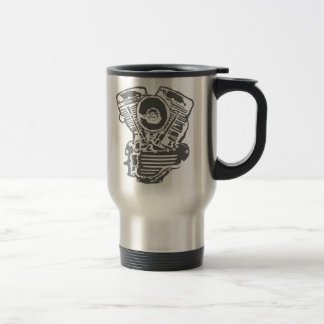 Harley Panhead Engine Drawing Travel Mug