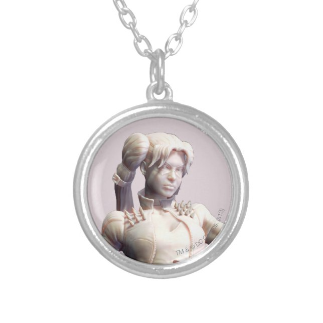 Harley Quinn Alternate 2 Silver Plated Necklace (Front)