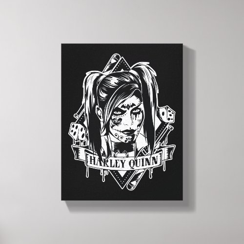 Harley Quinn Badge Canvas Print