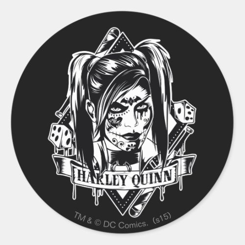 Harley Quinn Badge Classic Round Sticker