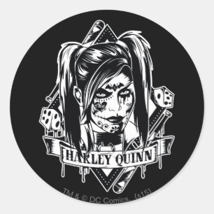 Harley Quinn Badge Classic Round Sticker
