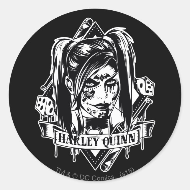 Harley Quinn Badge Classic Round Sticker (Front)