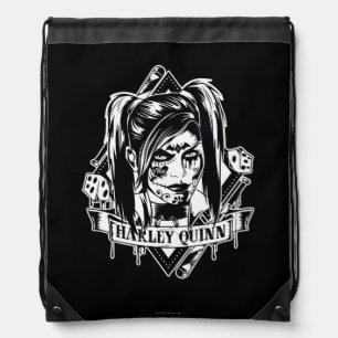 Harley Quinn Badge Drawstring Bag
