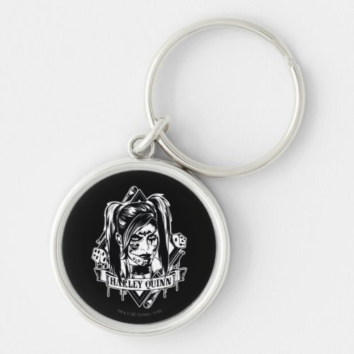Harley Quinn Badge Keychain