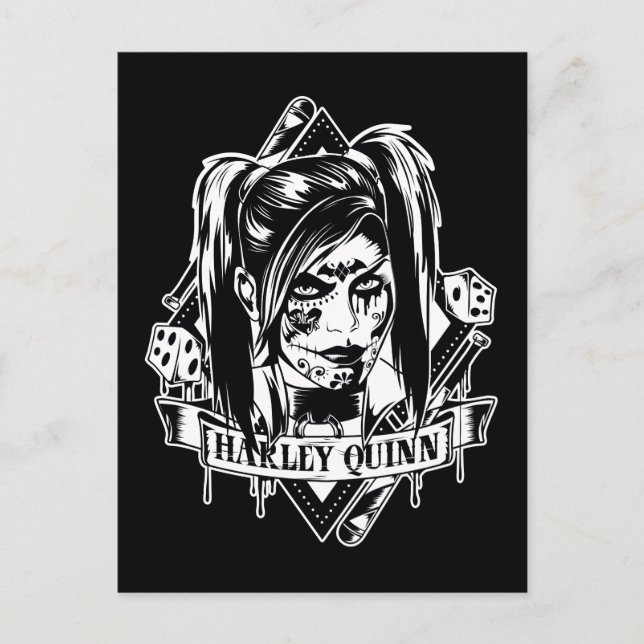 Harley Quinn Badge Postcard (Front)