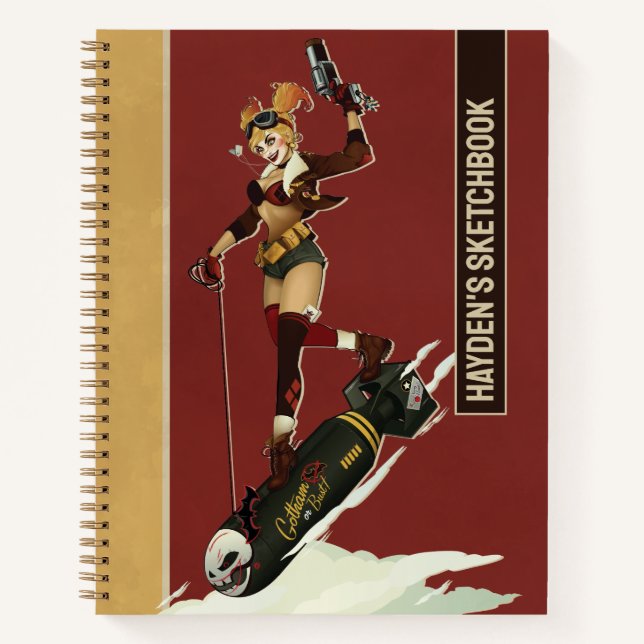 Harley Quinn Bombshells Pinup Drawing Notebook (Front)