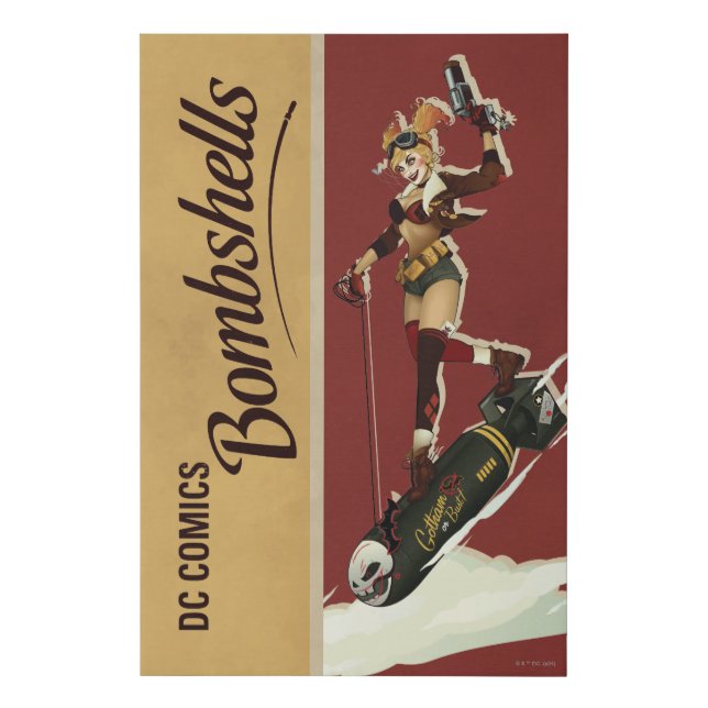 Harley Quinn Bombshells Pinup Faux Canvas Print (Front)