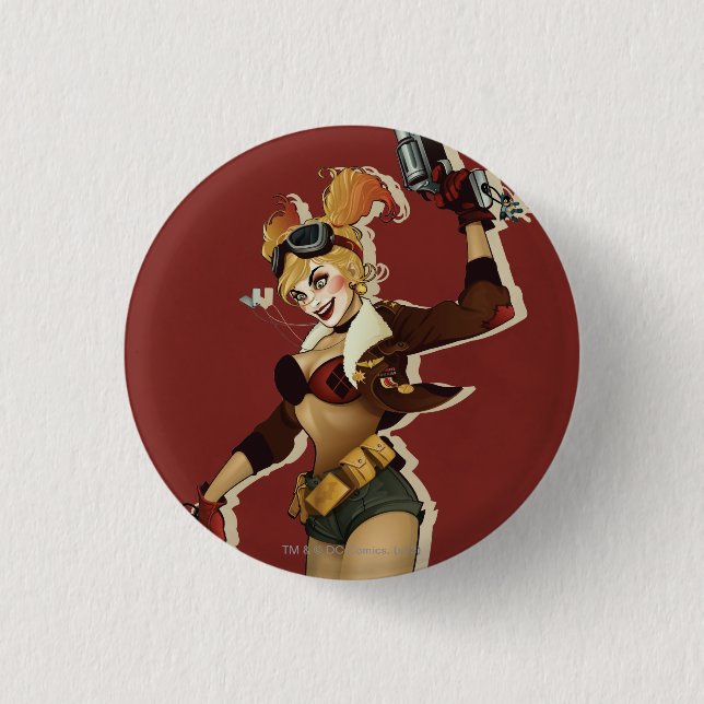 Harley Quinn Bombshells Pinup Pinback Button (Front)