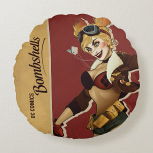 Harley Quinn Bombshells Pinup Round Pillow