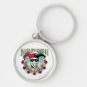 Harley Quinn - Face and Logo Keychain