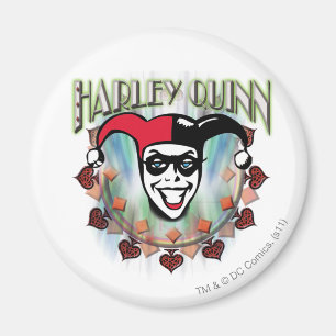 Harley Quinn - Face and Logo Magnet