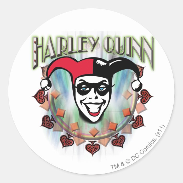 Harley Quinn   Face and Logo Sticker