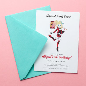 Harley Quinn Girls Birthday Invitation