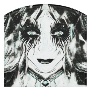 Harley Quinn-inspired Gothic Girl Hellequin Door Sign