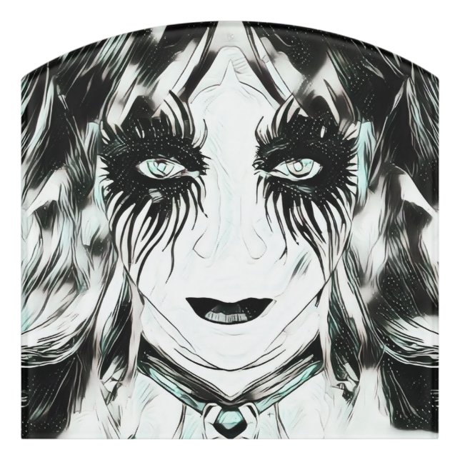 Harley Quinn-inspired Gothic Girl Hellequin Door Sign (Contour Front)
