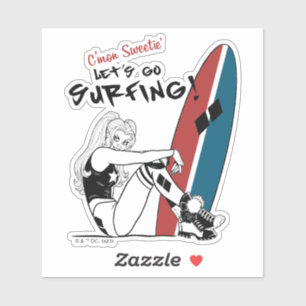 Harley Quinn - Let's Go Surfing Sticker