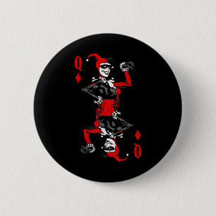 Harley Quinn Of Diamonds T Shirt  Button