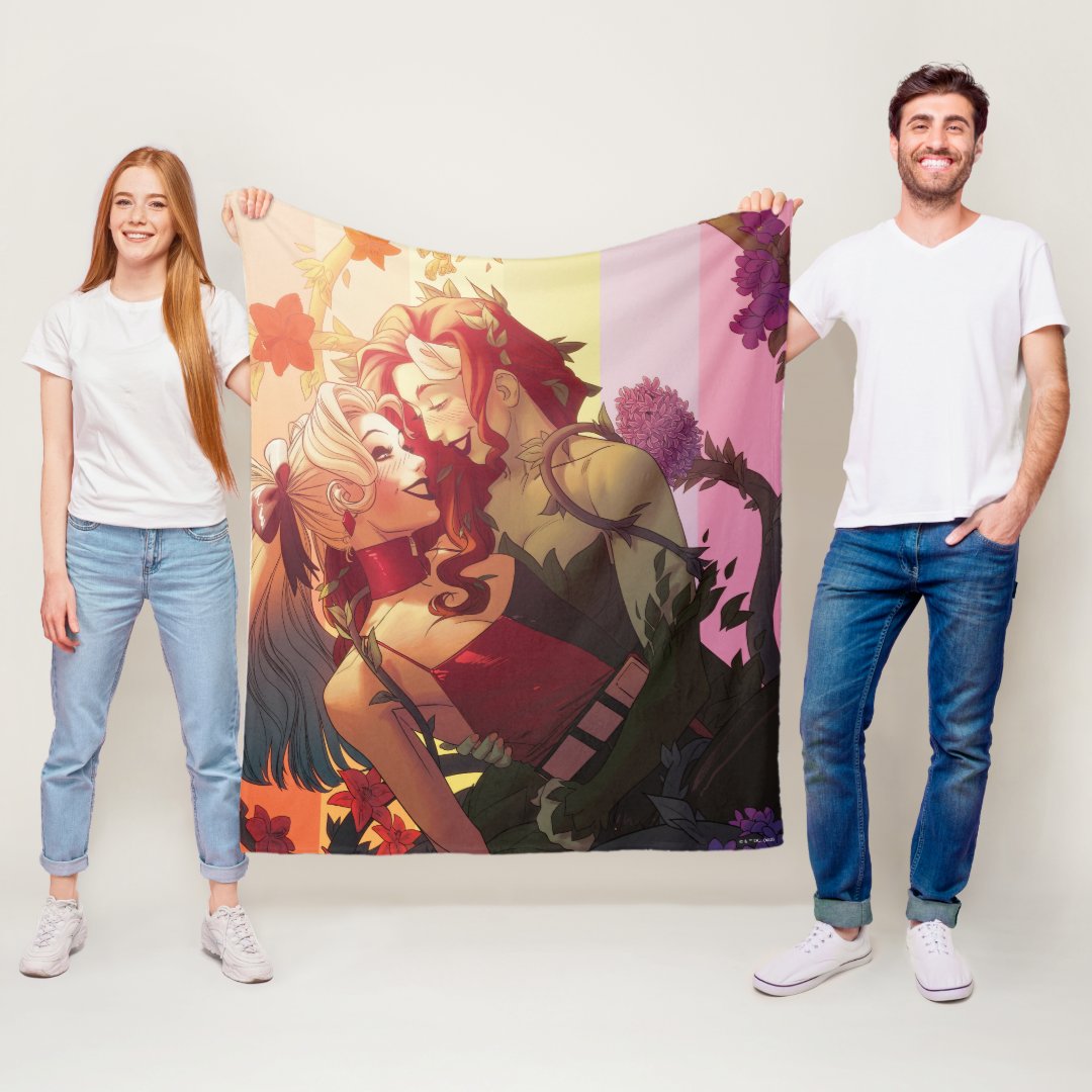 Harley Quinn & Poison Ivy Pride Comic Cover Fleece Blanket Zazzle