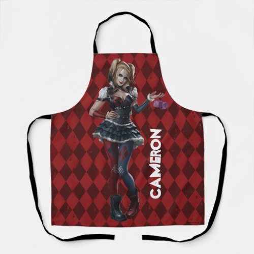 Harley Quinn With Fuzzy Dice Apron