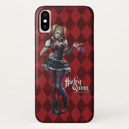 Harley Quinn With Fuzzy Dice iPhone X Case