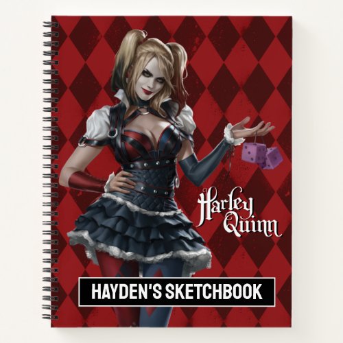 Harley Quinn With Fuzzy Dice Drawing Notebook