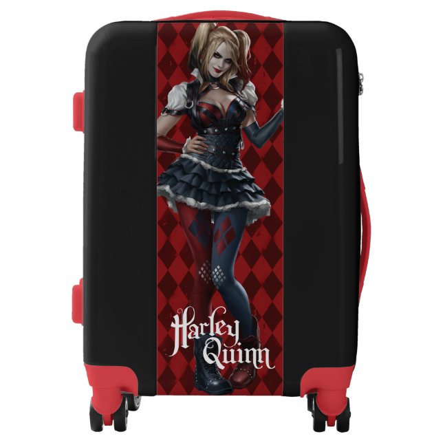 Harley Quinn With Fuzzy Dice Luggage (Front)