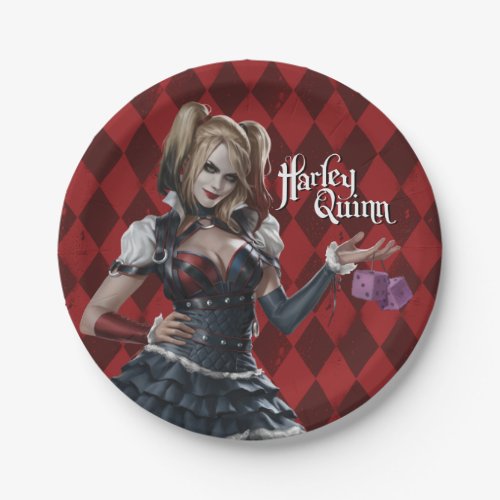 Harley Quinn With Fuzzy Dice Paper Plates