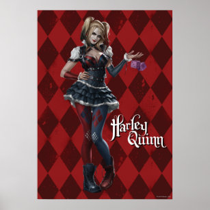 Harley Quinn With Fuzzy Dice Poster