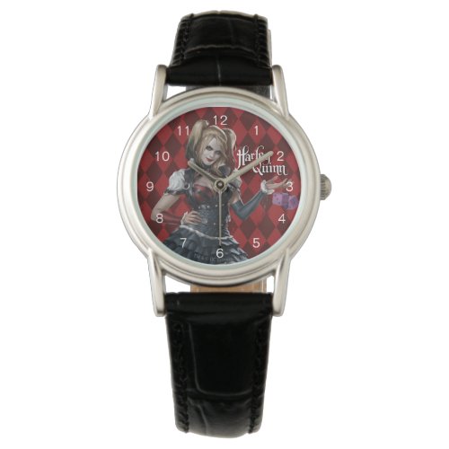 Harley Quinn With Fuzzy Dice Wrist Watch