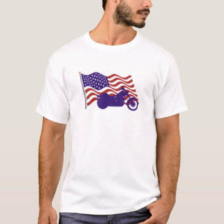 Harley Silhouette On American Flag Tanktop