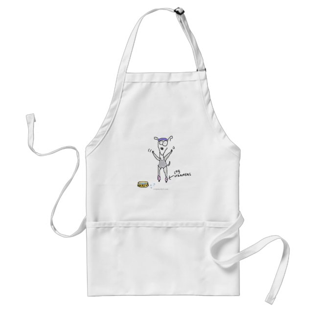 Harley the Jazzercising Greyhound Adult Apron (Front)