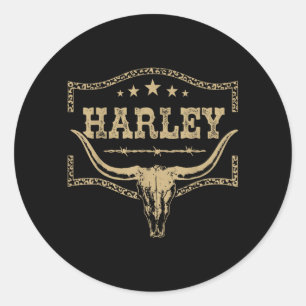 Harley Vintage Design Men Women Kids Classic Round Sticker