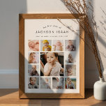 Harlow 1st Birthday Welcome Sign Baby Photos 18x24 at Zazzle