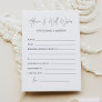 HARLOW Advice And Well Wishes for Bride and Groom Invitation