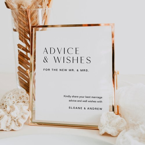 HARLOW Advice and Wishes Wedding Sign