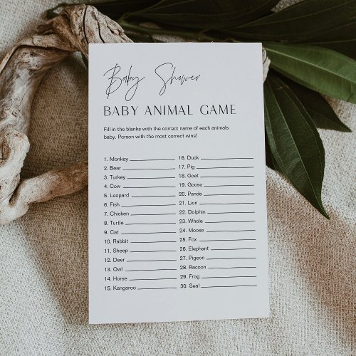 HARLOW Baby Animal Game Minimalist Baby Shower
