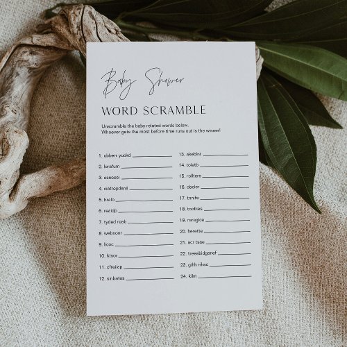 HARLOW Baby Word Scramble Baby Shower Game 