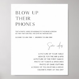 HARLOW Blow Up Their Phones Wedding Sign | Zazzle