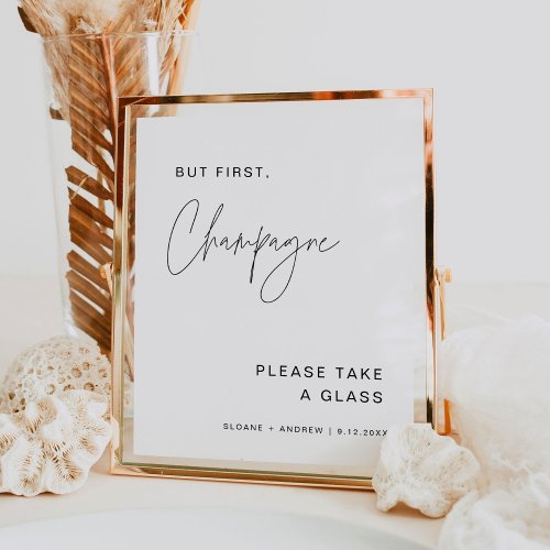 HARLOW But First Champagne Wedding Sign