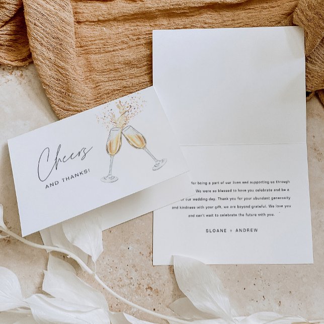 HARLOW Champagne Wedding Thank You Card (Creator Uploaded)