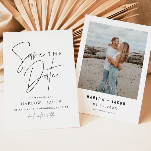 HARLOW Edgy Bold Modern Minimalist Save the Date Invitation