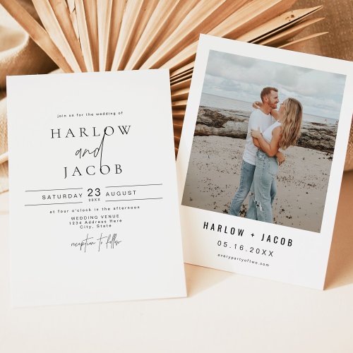 HARLOW Edgy Bold Modern We Do Photo Wedding Invitation