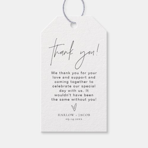 HARLOW Edgy Modern Minimalist Thank You Favor Gift Tags